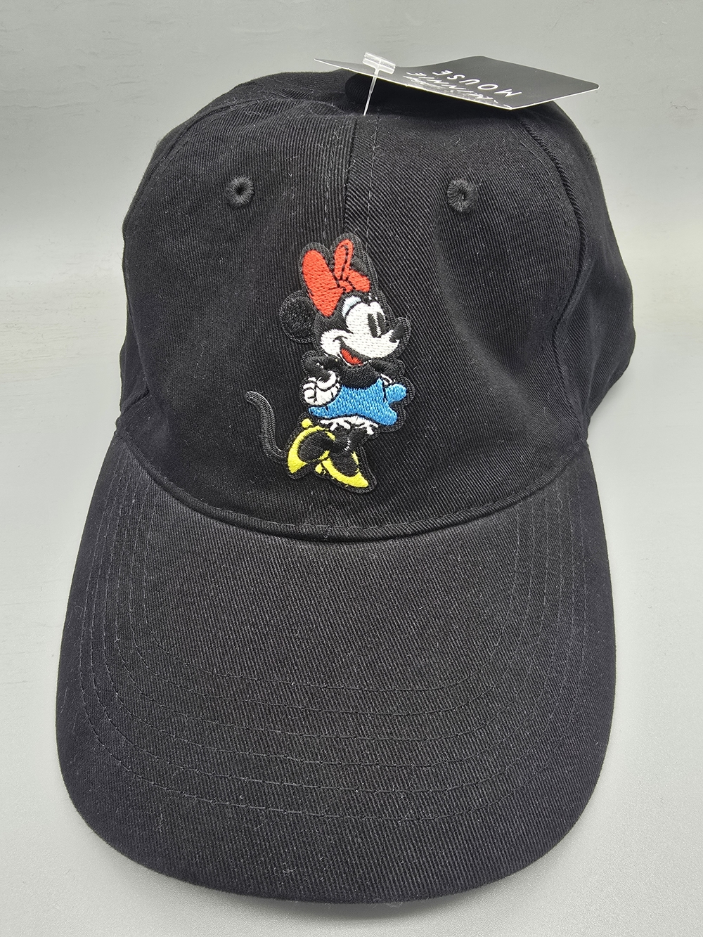 Black Minnie Mouse Embroidered Baseball Cap